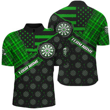 Load image into Gallery viewer, Green Darts Christmas American Flag Pattern Custom Dart Shirts For Men Xmas Dart Jerseys Dart Gift TDM3169