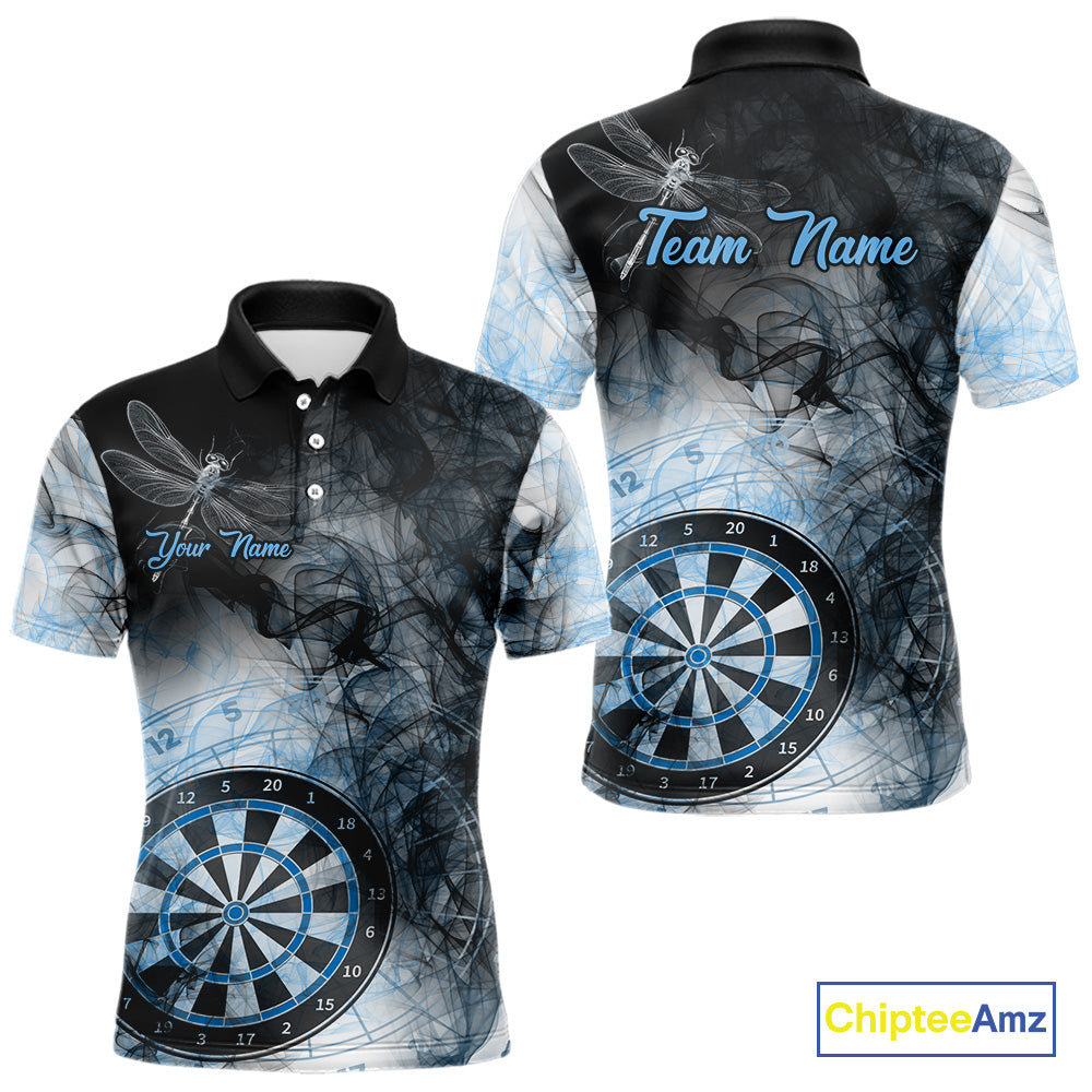 Black And Blue Smoke Dart Shirts For Men Custom Dart Jersey Pocket Option TDM3838