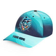 Load image into Gallery viewer, Personalized Blue Pool Balls Shark Billiard Hat Custom 3D Baseball Billiard Caps For Pool Player TDM3843