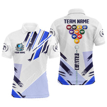 Load image into Gallery viewer, Personalized Blue 10 Ball Pool Tournament Sport Shirts, 10 Ball Billiard Team Jerseys For Men TDM1755