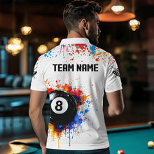 Load image into Gallery viewer, Funny 8 Ball Pool Colorful Paint Splash Custom Billiard Shirt For Men, Billiard Team Jersey | Black TDM3378