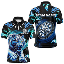 Load image into Gallery viewer, Personalized Blue 3D Tiger Thunder Lightning Dart Shirts For Men Custom Darts League Jerseys TDM3384