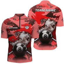 Load image into Gallery viewer, Personalized 8 Ball Pool Smoke Custom Red Camo Men Billiard Shirts, Billiard Snooker Outfits TDM1967