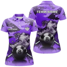 Load image into Gallery viewer, Personalized 8 Ball Pool Smoke Custom Purple Camo Women Billiard Shirts, Billiard Snooker Outfit TDM1968