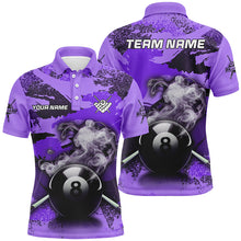 Load image into Gallery viewer, Personalized 8 Ball Pool Smoke Custom Purple Camo Men Billiard Shirts, Billiard Snooker Outfits TDM1968