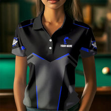 Load image into Gallery viewer, Billiard Jerseys For Women Custom Polo &amp; Quarter-Zip Billiard Shirts, Team Pooler Short Sleeve |Blue TDM3385