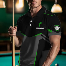 Load image into Gallery viewer, Billiard Jerseys For Men Custom Polo &amp; Quarter-Zip Billiard Shirts, Team Pooler Short Sleeve |Green TDM3386