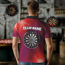 Load image into Gallery viewer, Red Thunder Lightning Light Darts Polo &amp; Quarter Zip Custom Darts Shirts For Men Darts Jerseys TDM3392