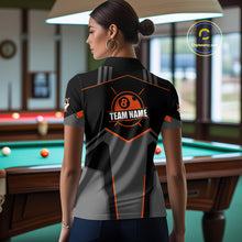 Load image into Gallery viewer, 8 Ball Billiard Jerseys For Women Custom Polo &amp; Quarter-Zip Billiard Shirts, Pool Team Shirt|Orange TDM5881