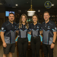 Load image into Gallery viewer, Holographic 8 Ball Billiard Jersey For Men Custom Polo &amp; 1/4 Zip Billiard Shirts, Pool Team Shirt TDM5882