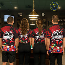 Load image into Gallery viewer, Red 8 Ball Billiard Shirt For Men Custom Billiard Tournament Pool Team Jersey Polo &amp; 1/4 Zip TDM6025