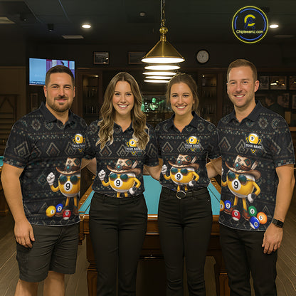 Funny Cowboy 9 Ball Pool Tribal Billiard Shirts For Women Custom Billiard Jersey, Pool Player Gift TDM7811