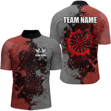 Load image into Gallery viewer, Personalized Darts Paint Red And Grey Dart Shirts For Men Custom Grunge Dart Team Jerseys TDM3178