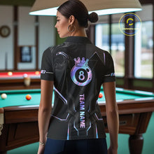 Load image into Gallery viewer, Customized 8 Ball Pool Crown Women's Billiard Shirts, Holographic Billiard Team Shirts, Pool Jerseys TDM5400