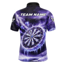 Load image into Gallery viewer, Personalized Purple Dartboard Icy Darts Shirt For Men Custom Darts Jersey Team Polo &amp; 1/4 Zip TDM5681