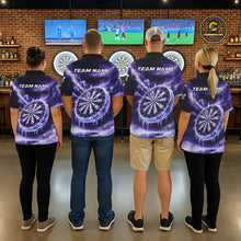 Load image into Gallery viewer, Personalized Purple Dartboard Icy Darts Shirt For Men Custom Darts Jersey Team Polo &amp; 1/4 Zip TDM5681
