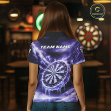 Load image into Gallery viewer, Personalized Purple Dartboard Icy Darts Shirt For Women Custom Darts Jersey Team Polo &amp; 1/4 Zip TDM5681
