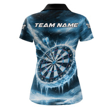 Load image into Gallery viewer, Personalized Blue Dartboard Icy Darts Shirt For Women Custom Darts Jersey Team Polo &amp; 1/4 Zip TDM5682