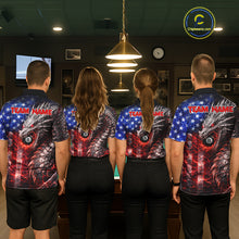 Load image into Gallery viewer, American Flag Dragon 8 Ball Billiard Shirt For Men Custom Lightning Pool Team Jersey Polo, 1/4 Zip TDM6034