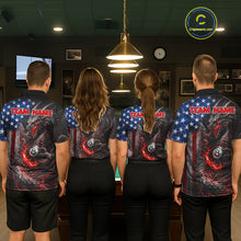 Load image into Gallery viewer, American Flag Dragon 8 Ball Fire Billiard Shirt For Men Custom Pool Team Jersey Polo, 1/4 Zip TDM6035