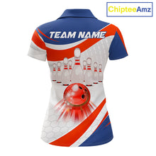 Load image into Gallery viewer, Personalized Bowling Polo &amp; 1/4 Zip For Women Custom Bowling Tournament Team Jersey TDM6296