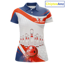 Load image into Gallery viewer, Personalized Bowling Polo &amp; 1/4 Zip For Women Custom Bowling Tournament Team Jersey TDM6296