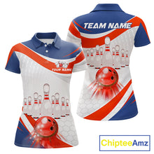 Load image into Gallery viewer, Personalized Bowling Polo &amp; 1/4 Zip For Women Custom Bowling Tournament Team Jersey TDM6296