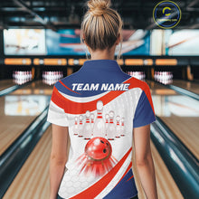 Load image into Gallery viewer, Personalized Bowling Polo &amp; 1/4 Zip For Women Custom Bowling Tournament Team Jersey TDM6296