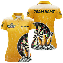 Load image into Gallery viewer, Personalized Yellow Darts And Beer Polo &amp; Quarter-Zip Shirts For Women Custom Drinking Darts Shirts TDM1982
