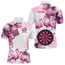 Load image into Gallery viewer, Pink Argyle Flamingo Custom Name Darts Shirts For Men, Darts Jerseys, Unique Darts Gift Apparel TDM2186