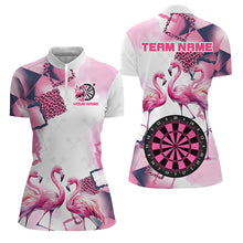 Load image into Gallery viewer, Pink Argyle Flamingo Custom Name Darts Shirts For Women, Darts Jerseys, Unique Darts Gift Apparel TDM2186