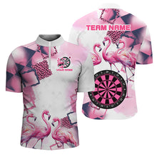 Load image into Gallery viewer, Pink Argyle Flamingo Custom Name Darts Shirts For Men, Darts Jerseys, Unique Darts Gift Apparel TDM2186