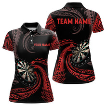 Load image into Gallery viewer, Personalized Red Roll Tribal Darts Polo &amp; Quarter Zip Shirts Custom Women Darts Shirts Dart Jerseys TDM3185