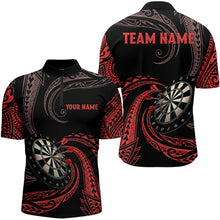 Load image into Gallery viewer, Personalized Red Tribal Darts Polo &amp; Quarter Zip Shirts Custom Men Darts Shirts Dart Jerseys TDM3185