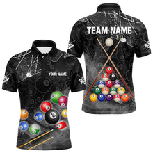 Load image into Gallery viewer, Personalized 8 Ball Pattern Smoke Men Billiard Shirts Custom 3D Billiard Balls Pool Jerseys | Black TDM3190