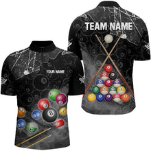 Load image into Gallery viewer, Personalized 8 Ball Pattern Smoke Men Billiard Shirts Custom 3D Billiard Balls Pool Jerseys | Black TDM3190