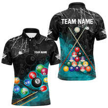 Load image into Gallery viewer, Personalized 8 Ball Pattern Smoke Men Billiard Shirts Custom Billiard Ball Pool Jerseys | Turquoise TDM3191