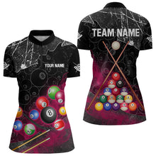 Load image into Gallery viewer, Personalized 8 Ball Pattern Smoke Women Billiard Shirts Custom 3D Billiard Balls Pool Jerseys | Pink TDM3192