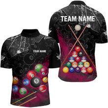 Load image into Gallery viewer, Personalized 8 Ball Pattern Smoke Men Billiard Shirts Custom 3D Billiard Balls Pool Jerseys | Pink TDM3192