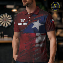 Load image into Gallery viewer, Retro Texas Flag Darts Shirt For Men Custom Patriotic Texas Darts Team Jersey Polo &amp; 1/4 Zip TDM5417
