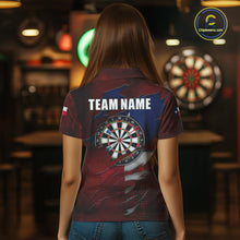Load image into Gallery viewer, Retro Texas Flag Darts Shirt For Women Custom Patriotic Texas Darts Team Jersey Polo &amp; 1/4 Zip TDM5417