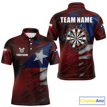 Load image into Gallery viewer, Retro Texas Flag Darts Shirt For Men Custom Patriotic Texas Darts Team Jersey Polo &amp; 1/4 Zip TDM5417