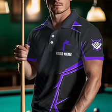 Load image into Gallery viewer, Billiard Jerseys For Men Custom Polo &amp; Quarter-Zip Billiard Team Shirts, 8 Ball Pool Shirt |Purple TDM3532