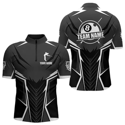Billiard Jerseys For Men Custom Polo & Quarter-Zip Billiard Team Shirts, 8 Ball Pool Shirt |White TDM3533