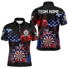 Load image into Gallery viewer, Personalized Dartboard American Flag Smoke Dart Shirts For Men Custom Patriotic Team Darts Jerseys TDM3536
