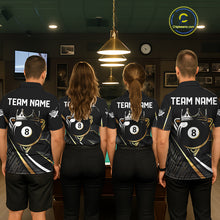 Load image into Gallery viewer, Personalized Golden 8 Ball Pool Crown Billiard Shirt For Women, Billiard Team Jersey Polo &amp; 1/4 Zip TDM5904