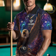 Load image into Gallery viewer, Funny Eagle Galaxy Billiard Shirt For Men Custom 8 Ball Pool Team Jersey Polo &amp;1/4 Zip TDM6044