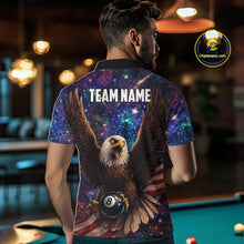 Load image into Gallery viewer, Funny Eagle Galaxy Billiard Shirt For Men Custom 8 Ball Pool Team Jersey Polo &amp;1/4 Zip TDM6044
