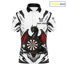 Load image into Gallery viewer, Personalized Dragon Darts Jersey For Men Custom Darts Polo &amp; Quarter Zip Team Shirts |Red TDM6310