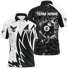 Load image into Gallery viewer, Custom Grunge Black White 8 Ball Pool In Water Men Billiard Shirts Custom Unique Billiard Jersey TDM1600